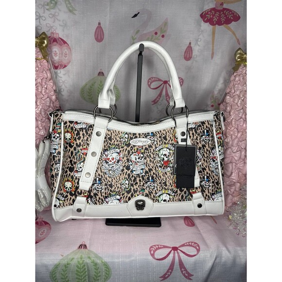 Ed Hardy Handbags - Viral Ed Hardy Rhinestone Studded Cheetah Satchel